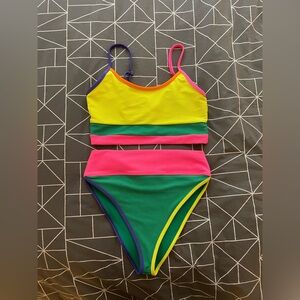 Beach Riot Color Block Bathing Suit